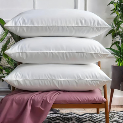 YPOLOIPO Polyester Fibre Sleeping Pillow Pack of 3 Abstract LUXURY(White)