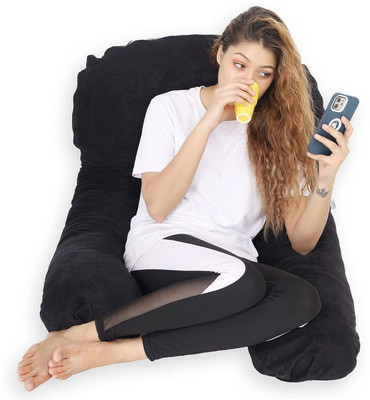 Mojo U SHAPE Microfibre Solid Pregnancy Pillow Pack of 1(Black)