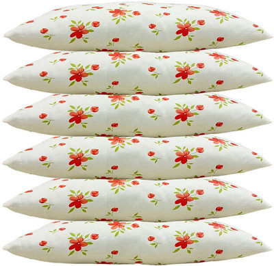 SANJU BROTHER Microfibre Floral Sleeping Pillow Pack of 6(Orange)