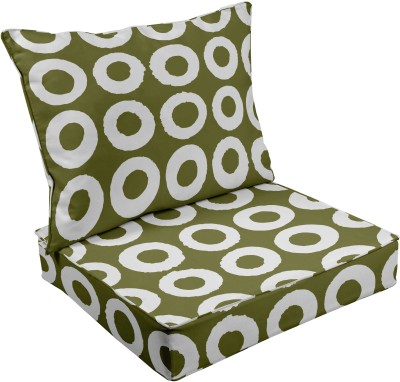 Vargottam Foam Geometric Chair Pad Pack of 2(Light Green)