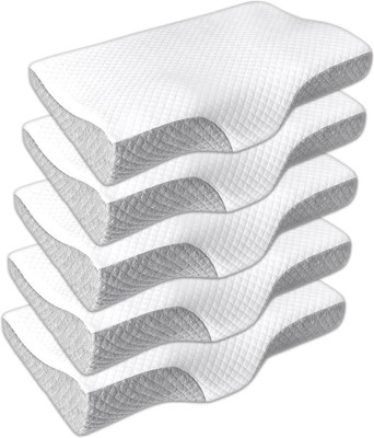 Flipkart SmartBuy Memory Foam Solid Orthopaedic Pillow Pack of 5(Grey)
