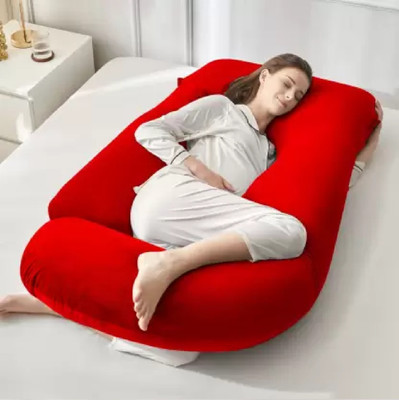 ANVANSA Microfibre, Polyester Fibre Solid Pregnancy Pillow Pack of 1(Red)