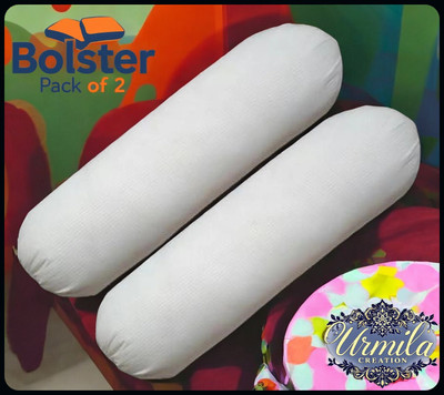Urmila Creation Microfibre Solid Bolster Pack of 2(White)