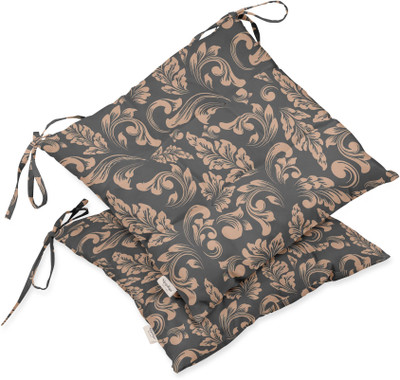 Vargottam Polyester Fibre Motifs Chair Pad Pack of 2(Gray 5)