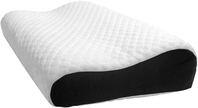 WELLSLEEP Memory Foam Solid Orthopaedic Pillow Pack of 1(Black)
