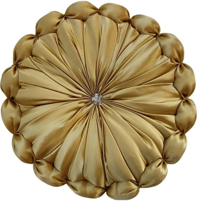 GTX Premium cushion set Microfibre Solid Floor Cushion Pack of 1(Golden)