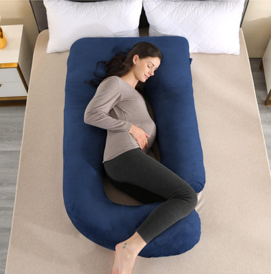 Emma ultra soft j shaped Memory Foam, Gel Solid Orthopaedic Pillow Pack of 1(Dark Blue)