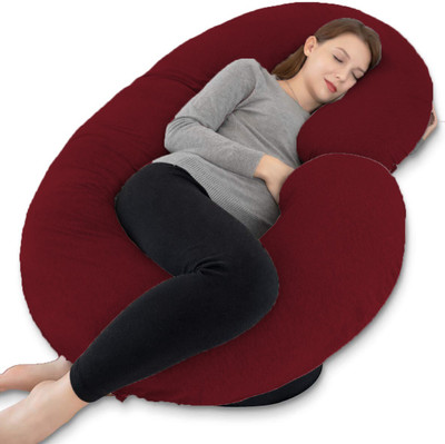 Daddy Cool premium Microfibre Solid Pregnancy Pillow Pack of 1(Maroon)