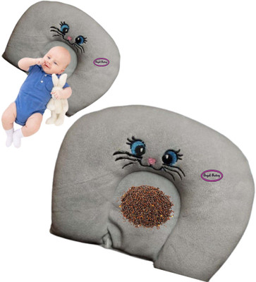HouseOfCommon U-Shape Head Protector Pillow Mustard Seeds Animals Baby Pillow Pack of 1(Grey)