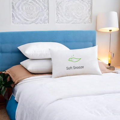 SOFT SNOOZE Soft Luxury Microfibre Solid Sleeping Pillow Pack of 3(White)