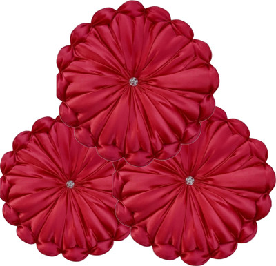 GTX Decorative premium Microfibre Solid Cushion Pack of 3(Red)