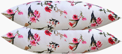 ACTOS Microbeads Floral Sleeping Pillow Pack of 2(White)