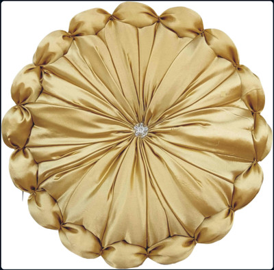 RACCOON Decorative Touch Microfibre Solid Cushion Pack of 1(Gold)