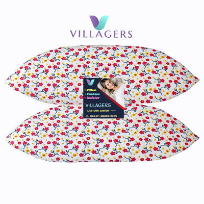 VILLAGERS LUXURY Polyester Fibre Abstract Sleeping Pillow Pack of 2(Multicolor)