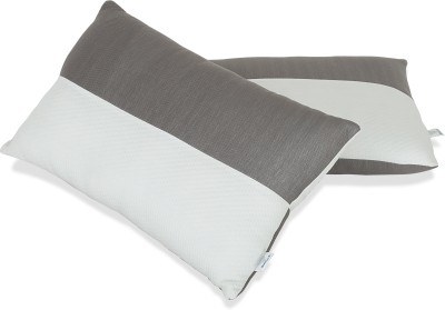 9villa Luxury Microfibre Solid Sleeping Pillow Pack of 2(White & Grey)