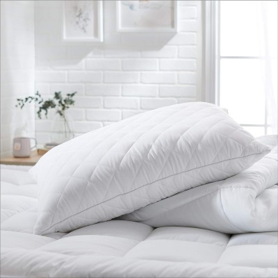 Flipkart SmartBuy 17*27 Inch Virgin Hollow Fiber Polyester Fibre Stripes Sleeping Pillow Pack of 1(White Quilt)