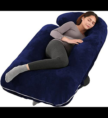 Mojo J SHAPE Microfibre Solid Pregnancy Pillow Pack of 1(Dark Blue)