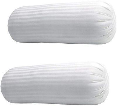 GTX Microfibre Bolster Pack of 2 Stripes Home Furnishing(White)