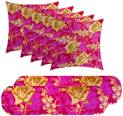 SANJU BROTHER LUXORY Microfibre Abstract Bolster Pack of 7(Purple)