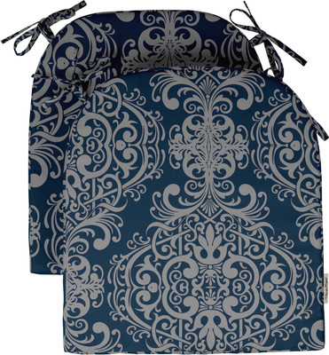 Vargottam Foam Chair Pad Pack of 2 Motifs(Navy Blue)