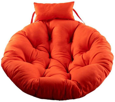 Brown Object Round Cushion for Sitting Hanging Swing Cushion Round Chair Cushion Pillow Microfibre Solid Floor Cushion Pack of 1(Orange)