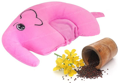StuffNest Mustard Seeds Animals Baby Pillow Pack of 1(Pink)