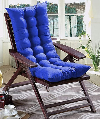 Keshav Pharma Cotton Chair Pad Pack of 1 Solid Rocking Chairpad(N.BLUE)