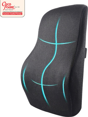 Cocofoam Lumbar Support Memory Foam Solid Travel Pillow Pack of 1(Black)