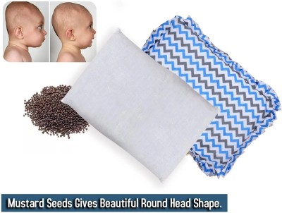 Navjivan Pharma Pillow Mustard Seeds Stripes Baby Pillow Pack of 1(Blue)