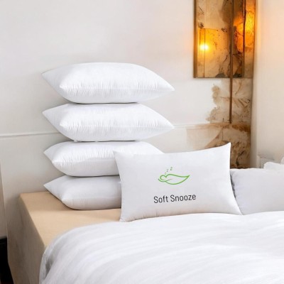 SOFT SNOOZE Luxury Microfibre Solid Sleeping Pillow Pack of 5(White)