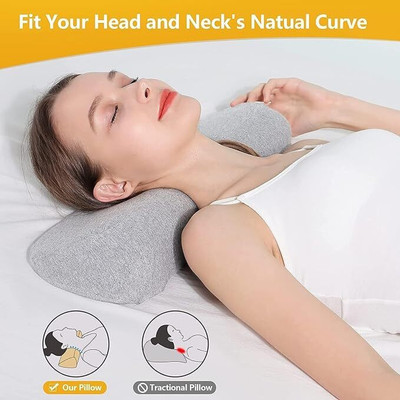 AADGEX NA Memory Foam Solid Sleeping Pillow Pack of 1(Grey)