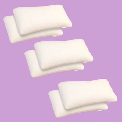 Hinmin Memory Foam Sleeping Pillow Pack of 6 Solid Luxury Memory Foam Orthopedic Pillow for Better Sleep with Washable Cover(White)