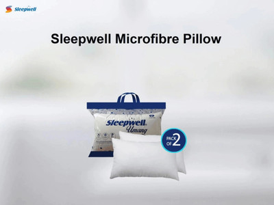 Sleepwell Pillow Set || Comfort And Support Pillow Microfibre Solid Sleeping Pillow Pack of 2(White)