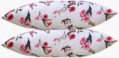 ACTOS Microbeads Floral Sleeping Pillow Pack of 2(White)