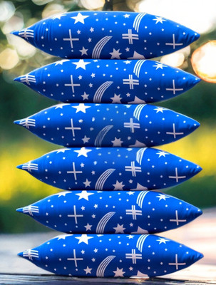 YPOLOIPO Polyester Fibre Sleeping Pillow Pack of 6 Solid LUXURY(Blue)