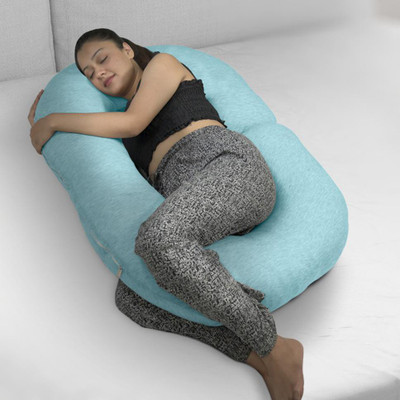 KWALITY DREAMS Pregnancy pillow Microfibre Solid Pregnancy Pillow Pack of 1(Aqua Blue)