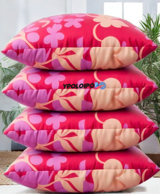 LIPONOS LUXURY Microfibre Abstract Sleeping Pillow Pack of 4(Pink)