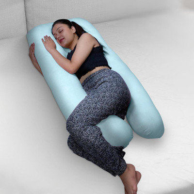 KWALITY DREAMS Microfibre Solid Pregnancy Pillow Pack of 1(Aqua Blue)