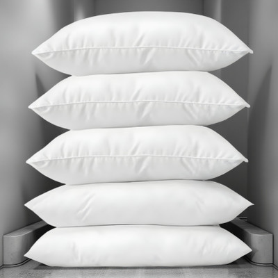 CIEZAR Cotton Solid Sleeping Pillow Pack of 5(White)