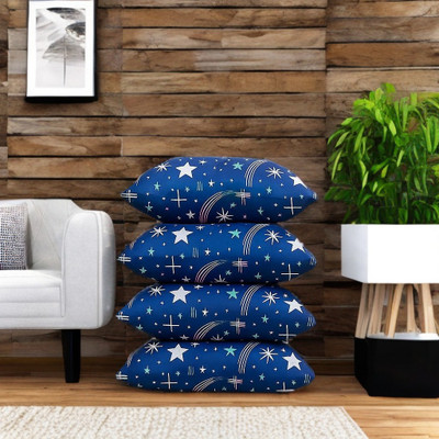 CATHROL Microfibre Abstract Sleeping Pillow Pack of 4(Blue)