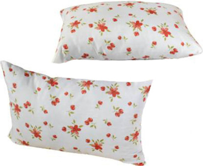 brightjex Microfibre Solid Sleeping Pillow Pack of 2(Orange Flowers)