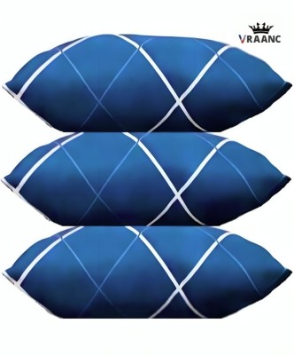 vraanc Luxury Polyester Fibre Abstract Sleeping Pillow Pack of 3(Blue)