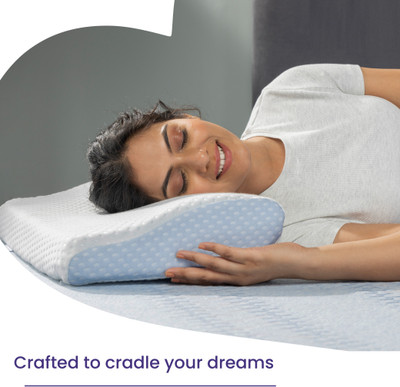 LIVPURE Memory Foam Solid Orthopaedic Pillow Pack of 1(White)