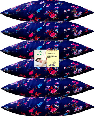 ACTOS Microfibre Abstract Sleeping Pillow Pack of 6(Multicolor1)