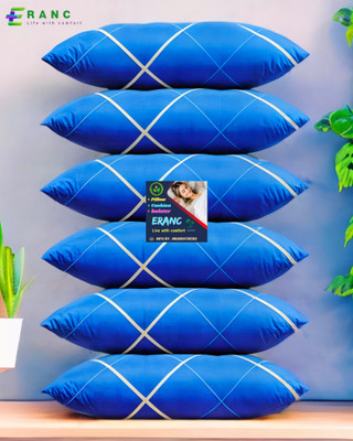 ERANC LUXURY Polyester Fibre Abstract Sleeping Pillow Pack of 6(Blue)