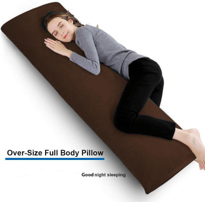 Mom's Moon Ultra Soft Full Body Pillow-Side Sleeping Pillow Microfibre Solid Body Pillow Pack of 1(Brown)