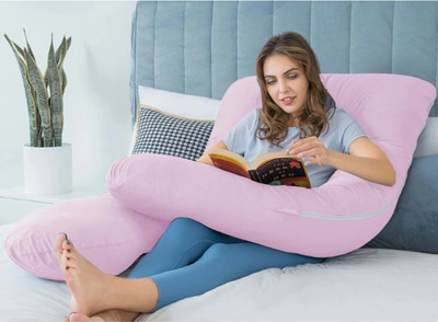 WINX Ultra soft U shaped pillow Polyester Fibre Solid Pregnancy Pillow Pack of 1(Pink)