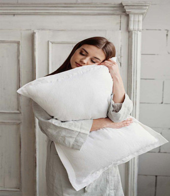 BHEBHA Pillow Set || Comfort And Support Pillow Microfibre Abstract Sleeping Pillow Pack of 2(White)