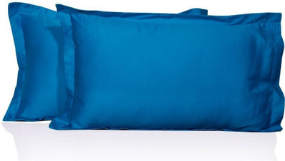 LINENWALAS Microfibre Solid Sleeping Pillow Pack of 2(Stone Blue)