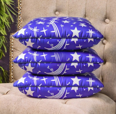 YPOLOIPO LUXURY Polyester Fibre Abstract Sleeping Pillow Pack of 3(Blue)